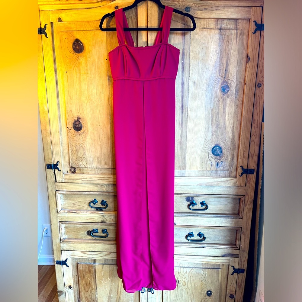 Red David’s Bridal bridesmaid dress. Fits 00P. Worn once. $50 OBO.